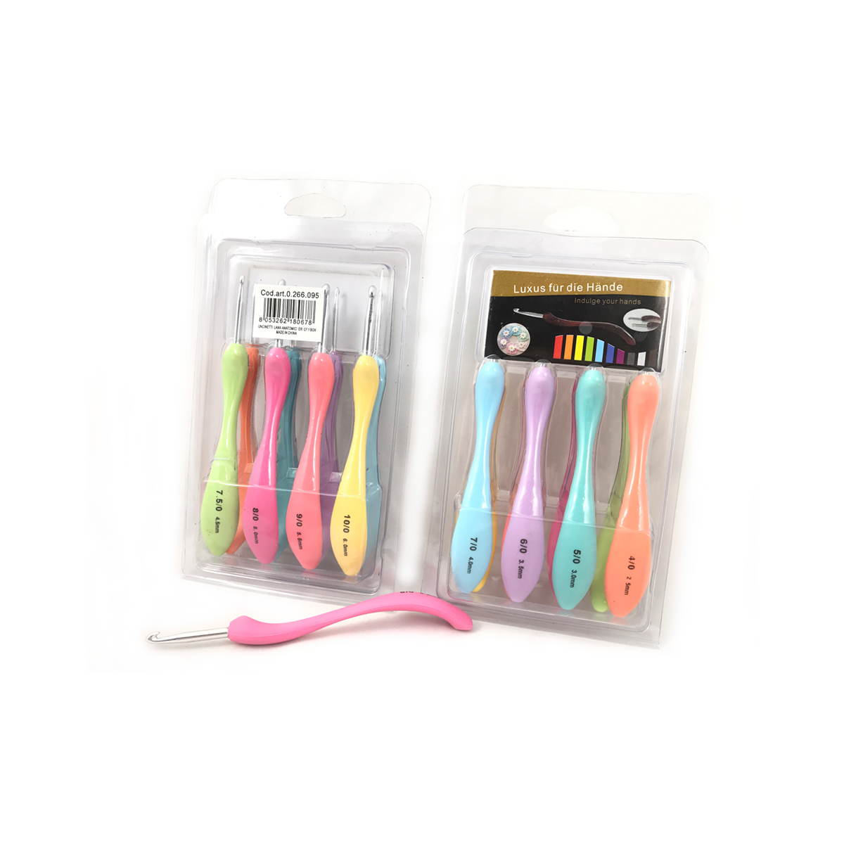 Uncinetti Anatomici Ergonomici Set 8 pz da 2,5 mm a 6 mm